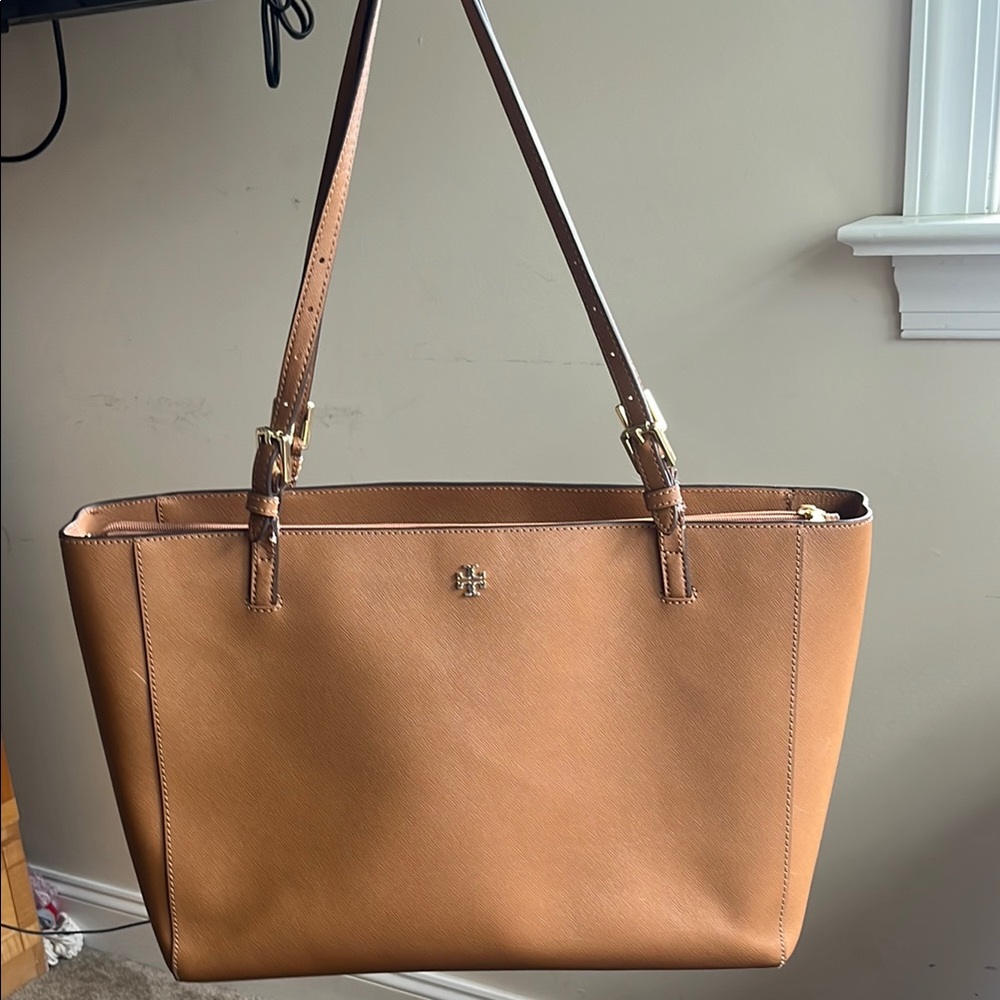 Tory Burch Tan Structured Leather Tote